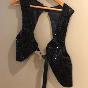 Sequin Harness Vest with Hidden Pocket Small
